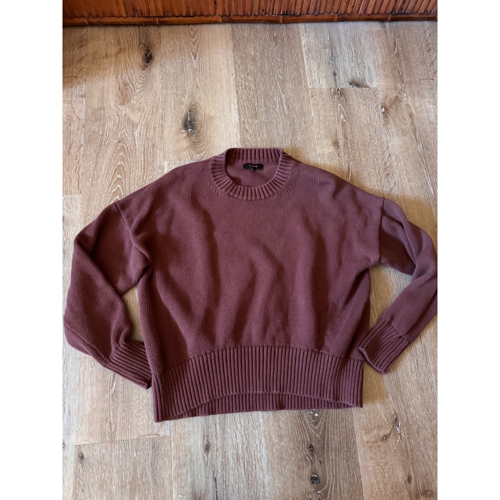 Quince Light Brown Fisherman Organic Cotton Crewneck Sweater Knit Size XS
